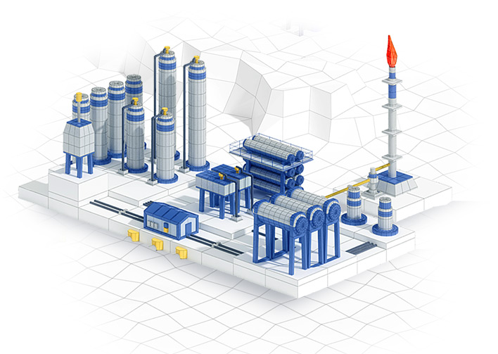 Stationary gas treatment plants